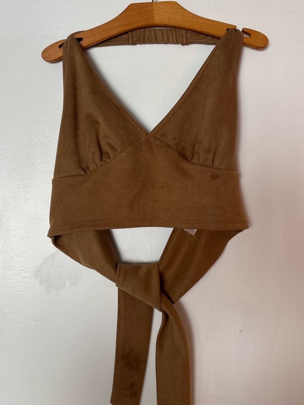Altar'd State Chocolate Brown Tie-Back Wrap Crop Top